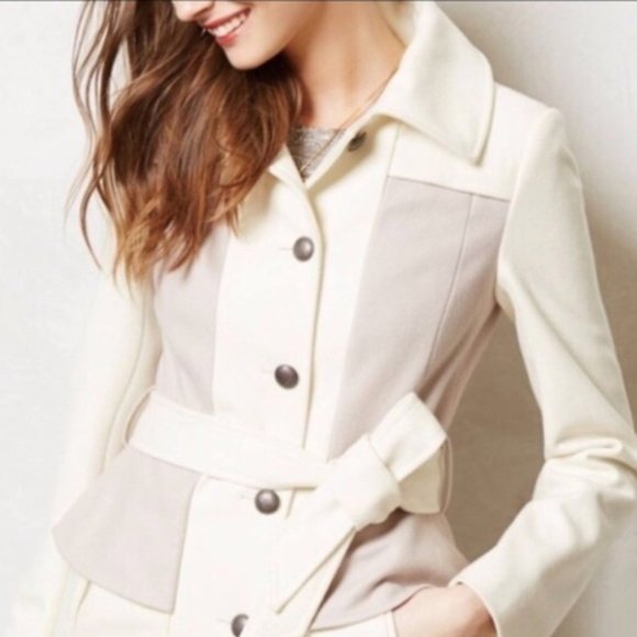 Anthropologie by Elevenses Colette Cream trench - Picture 2 of 4